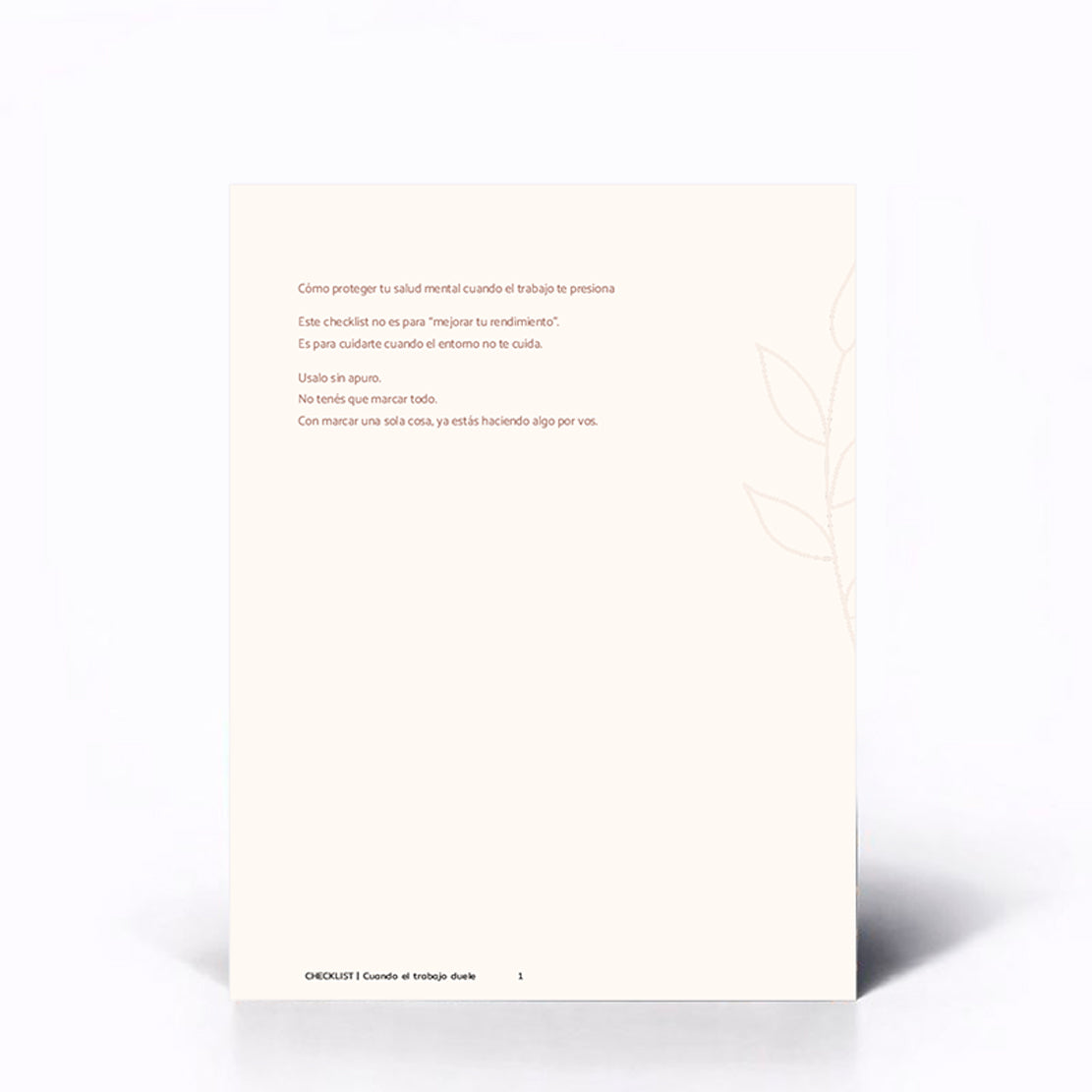 Cuando el trabajo duele - Edición Checklist