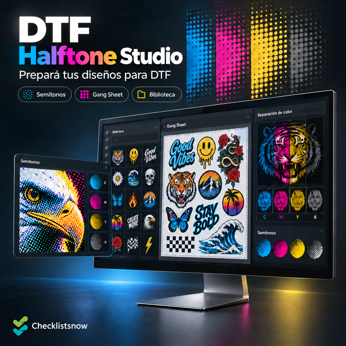 DTF Halftone Studio Acceso Mensual